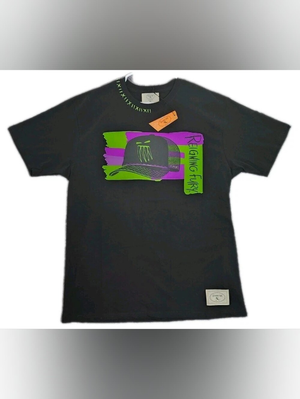 Reigning Fury T-Shirt Men Black Urban Crewneck Size XL Pullover
